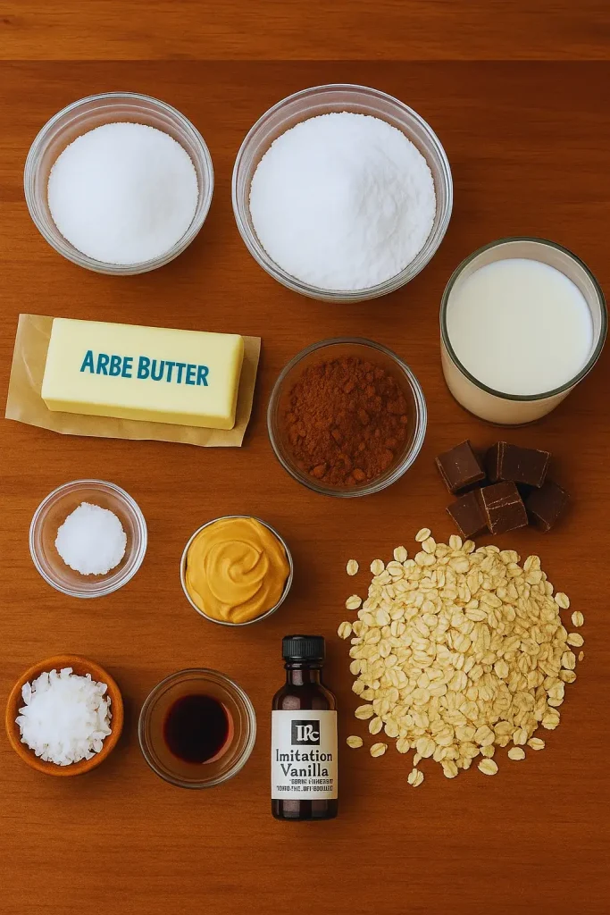 Ingredients of Chocolate Oatmeal Cookies
