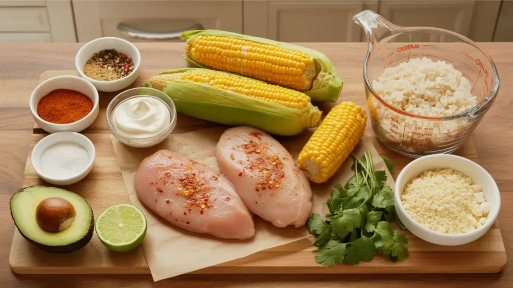 Ingredients for the Best Street Corn Chicken Rice Bowl Ingredients for the Best Street Corn Chicken Rice Bowl