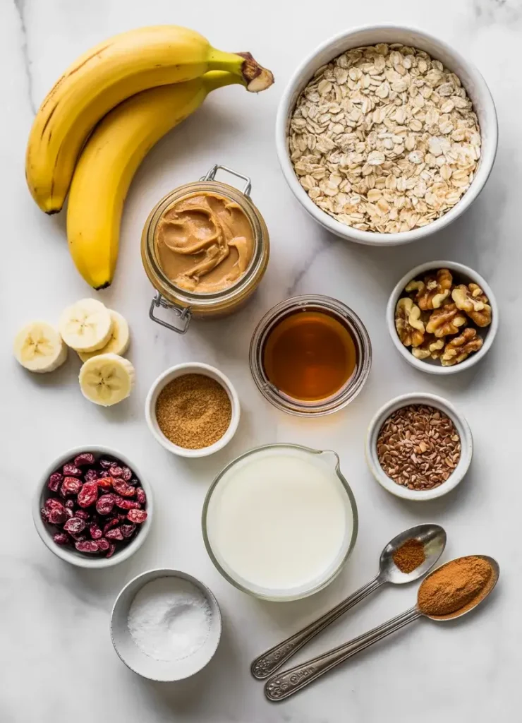 Ingredients of Banana Oatmeal Bars Ingredients of Banana Oatmeal Bars