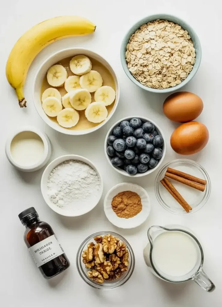Ingredients of Banana Oatmeal Pancakes Ingredients of Banana Oatmeal Pancakes
