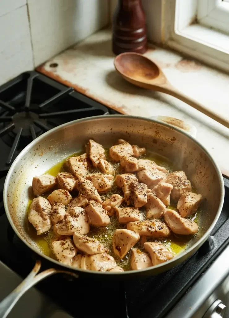 Sauté the chicken