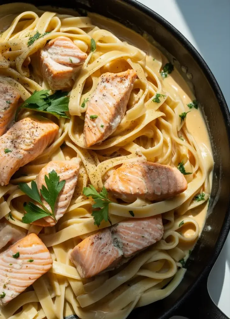 Serve and garnish Alfredo Pasta Serve and garnish Alfredo Pasta