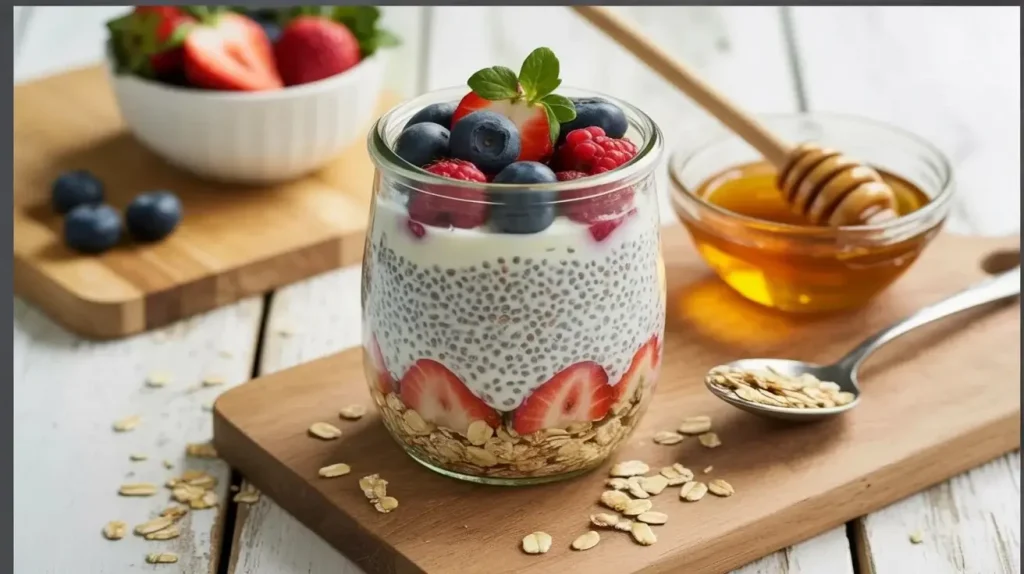 Chia seeds in yogurt Chia seeds in yogurt