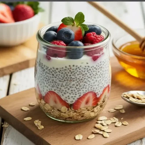 Chia seeds in yogurt