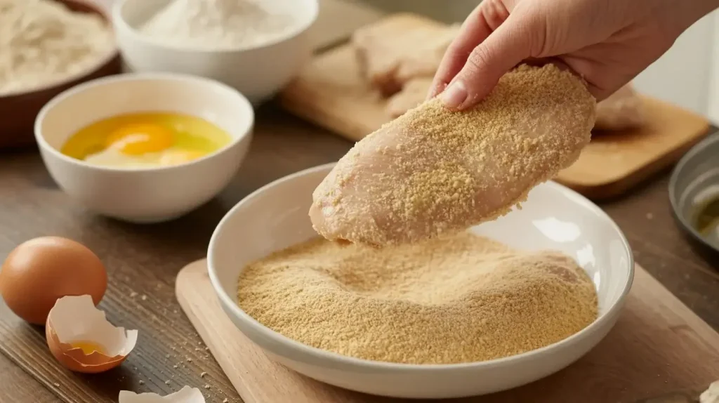 Dredge the Chicken for Parmesan Crusted Dredge the Chicken for Parmesan Crusted