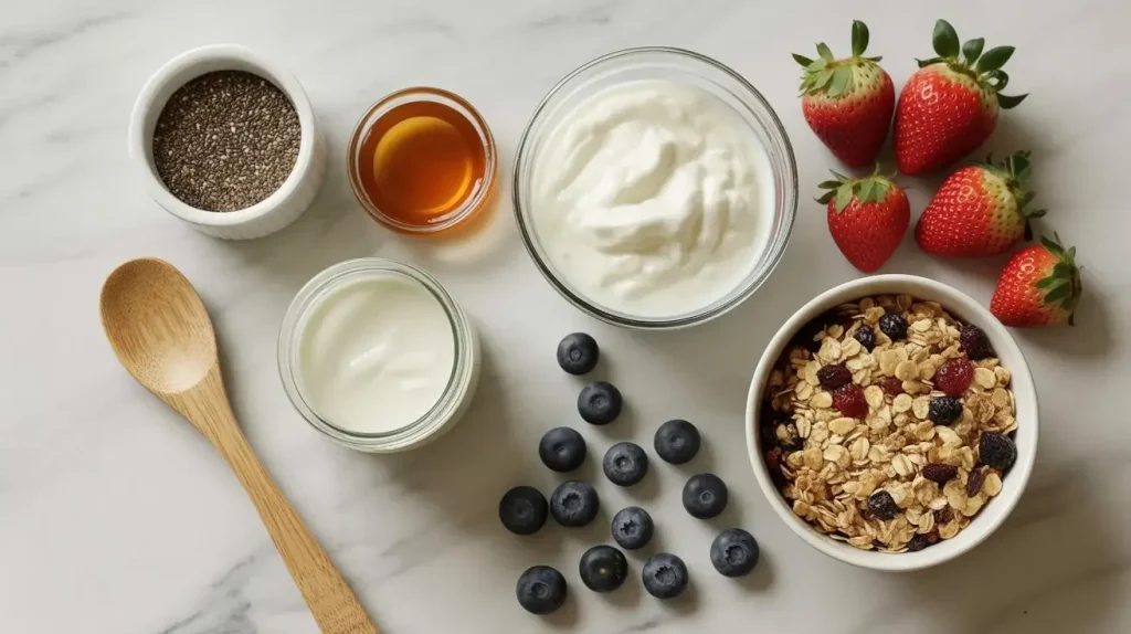 Ingredients For Chia seeds in yogurt Ingredients For Chia seeds in yogurt