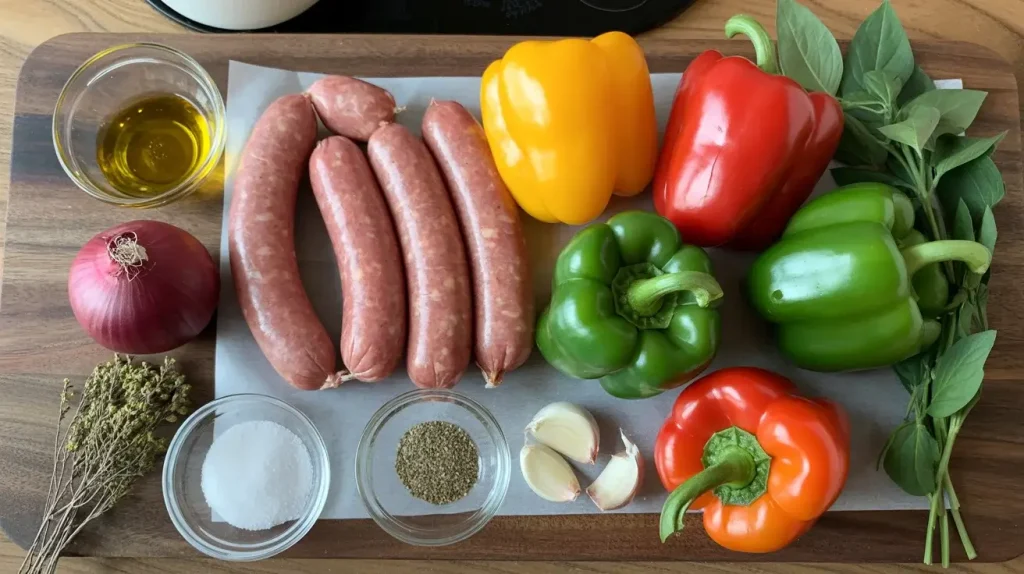 Ingredients For Roasted Sausage and Peppers Ingredients For Roasted Sausage and Peppers