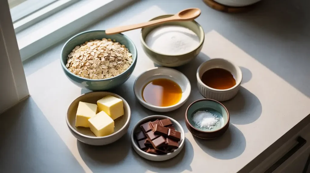 Ingredients for Chocolate Flapjacks Ingredients for Chocolate Flapjacks