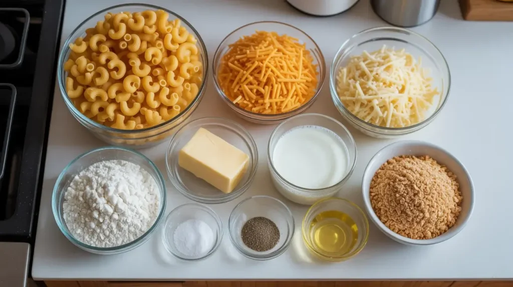 Ingredients for Make Ahead Mac and Cheese Ingredients for Make Ahead Mac and Cheese