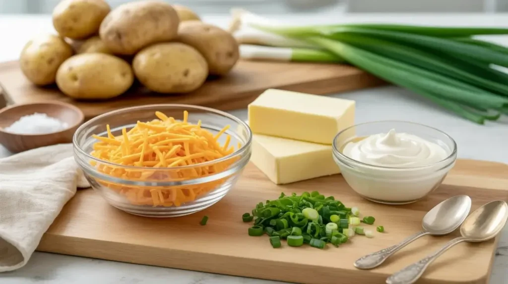 Ingredients for Twice Baked Mashed Potatoes Ingredients for Twice Baked Mashed Potatoes