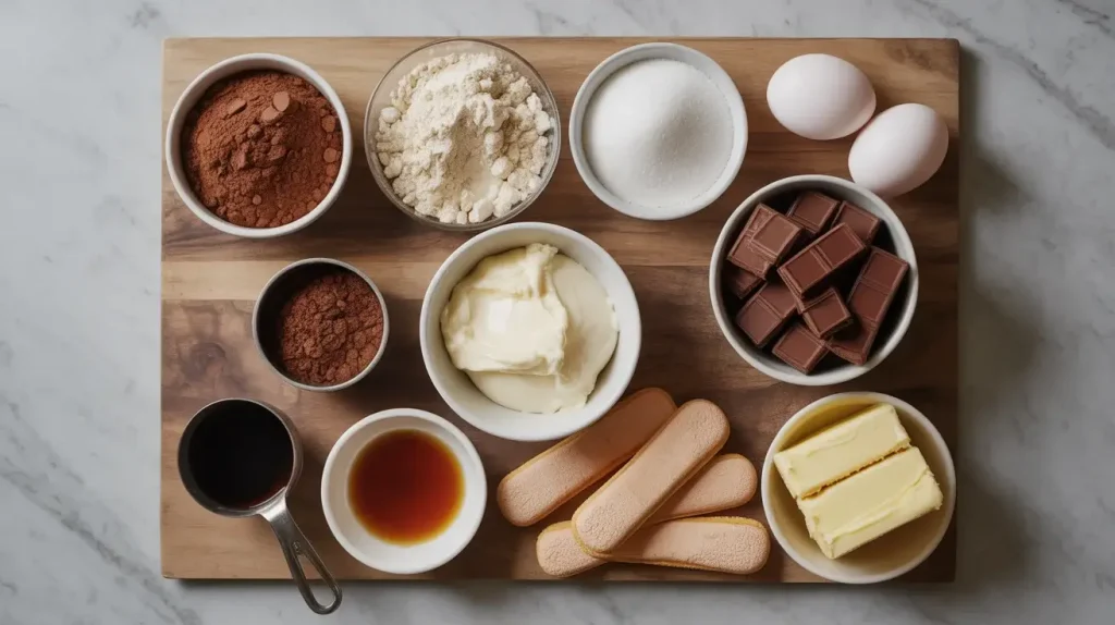 Ingredients in Tiramisu Brownies Ingredients in Tiramisu Brownies