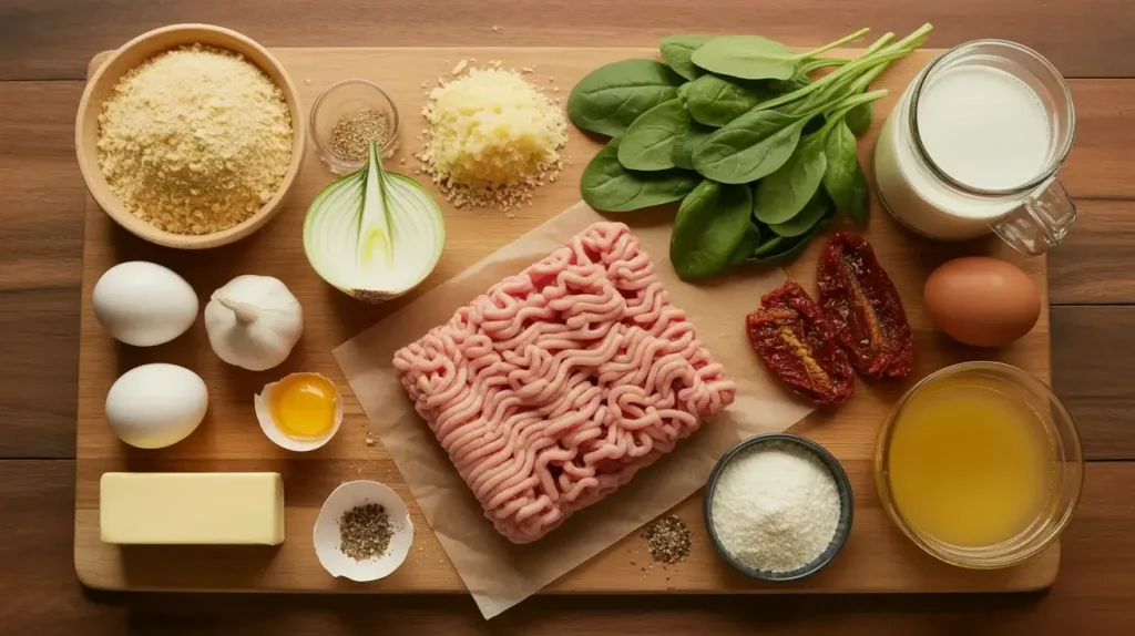 Ingredients of Tuscan Chicken Meatballs Ingredients of Tuscan Chicken Meatballs