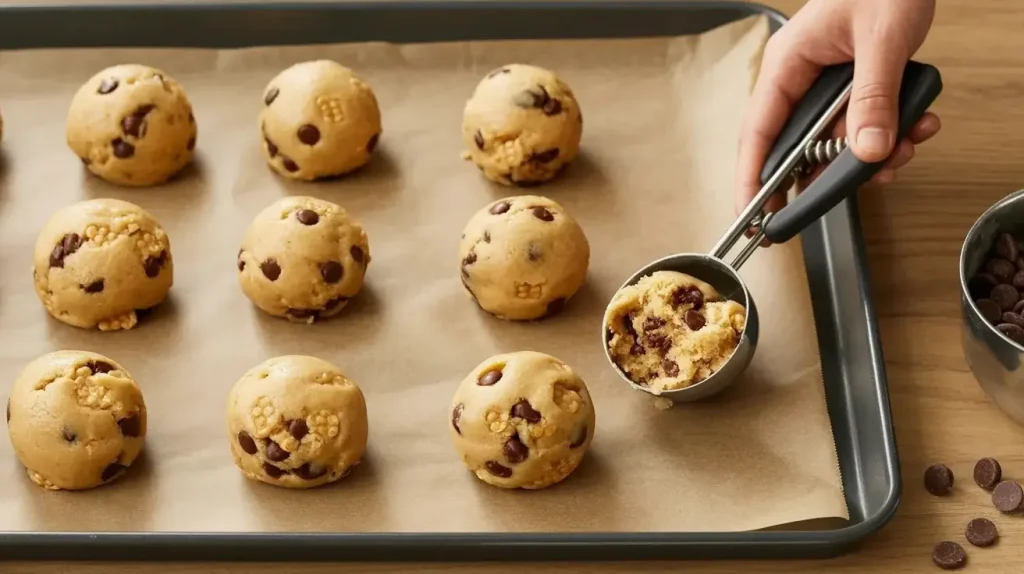 Portion and Arrange Chocolate Chip Cookies Portion and Arrange Chocolate Chip Cookies