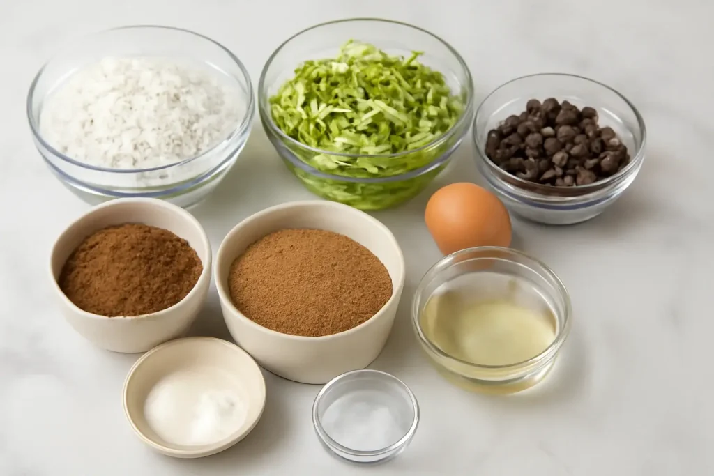 Ingredients for Chocolate Zucchini Bread Ingredients for Chocolate Zucchini Bread