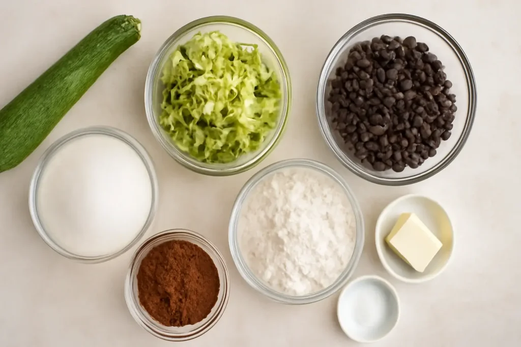 Ingredients for the Best Zucchini Brownies Ingredients for the Best Zucchini Brownies